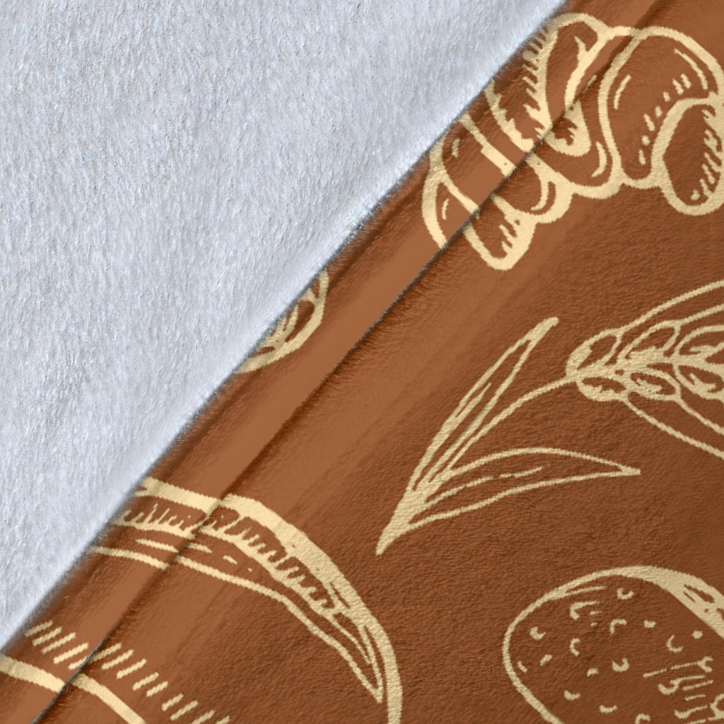 Bread Pattern Print Design 03 Premium Blanket
