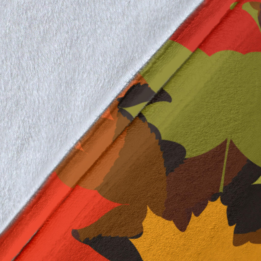 Maple Leaf Pattern Print Design 05 Premium Blanket
