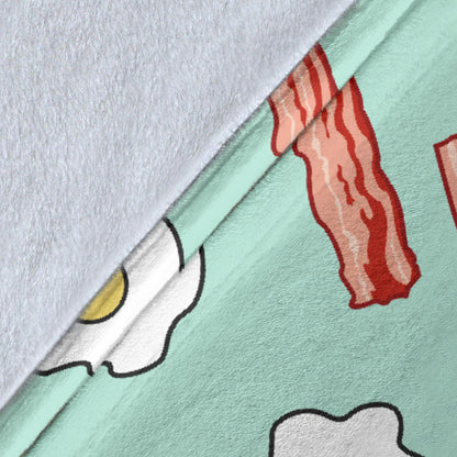 Bacon Sausage Pattern Print Design 01 Premium Blanket