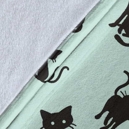 Black Cat Pattern Print Design 04 Premium Blanket