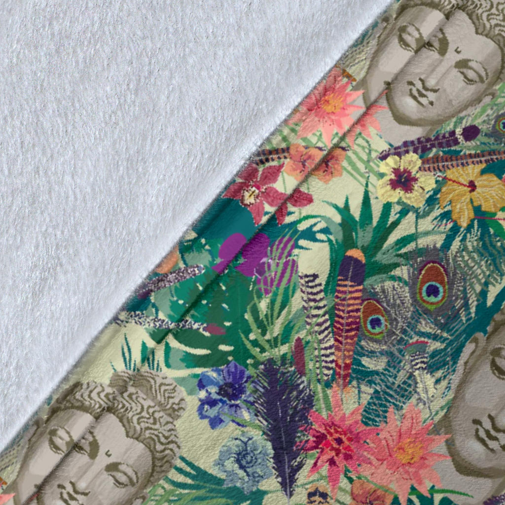 Buddha Pattern Print Design 08 Premium Blanket