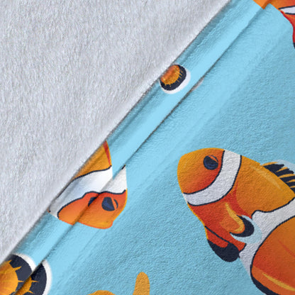 Clownfish Pattern Print Design 01 Premium Blanket