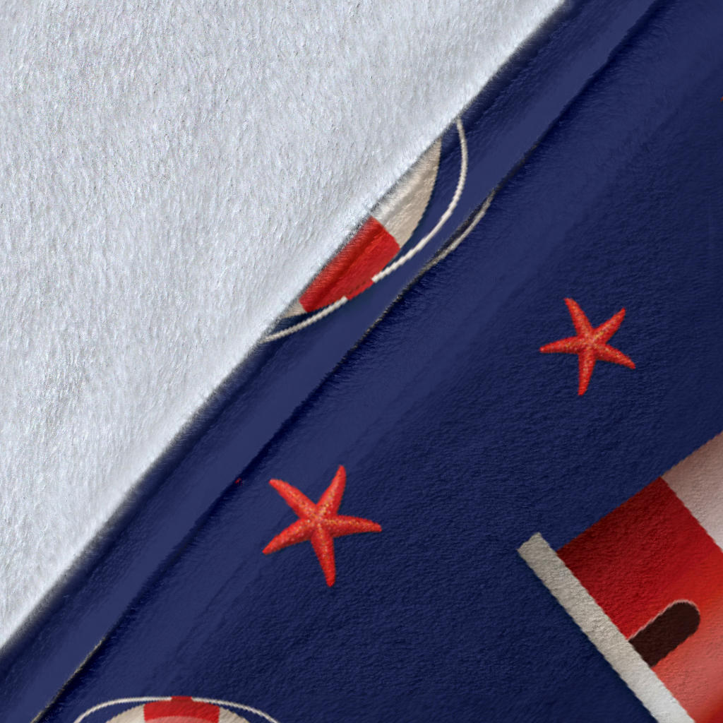 Nautical Pattern Print Design A03 Premium Blanket