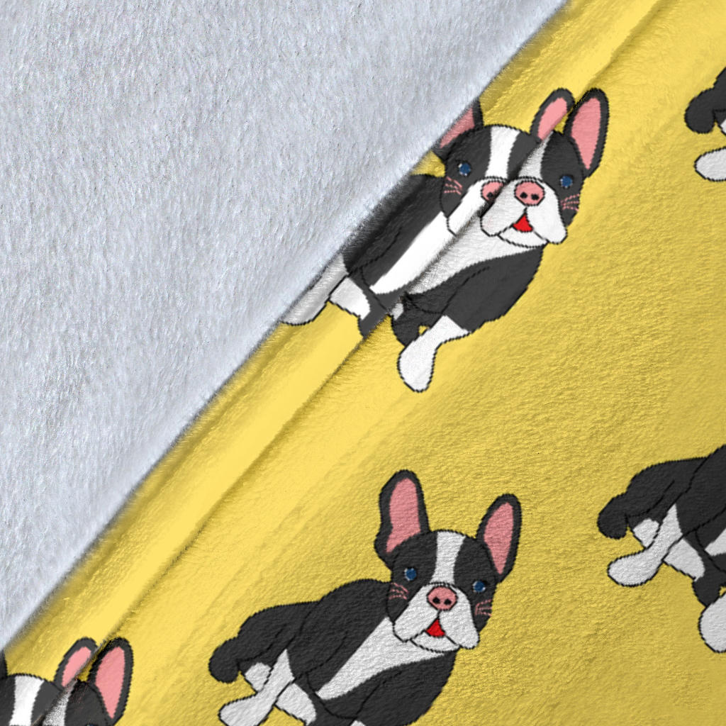 Boston Terrier Pattern Print Design 06 Premium Blanket