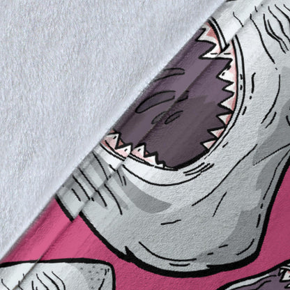 Great White Shark Pattern Print Design 01 Premium Blanket