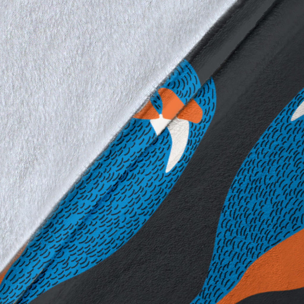 Kingfisher Pattern Print Design 03 Premium Blanket
