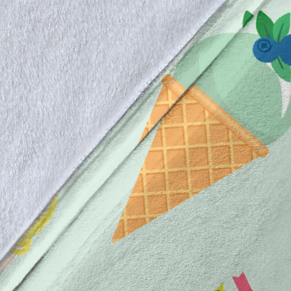 Ice Cream Pattern Print Design 03 Premium Blanket