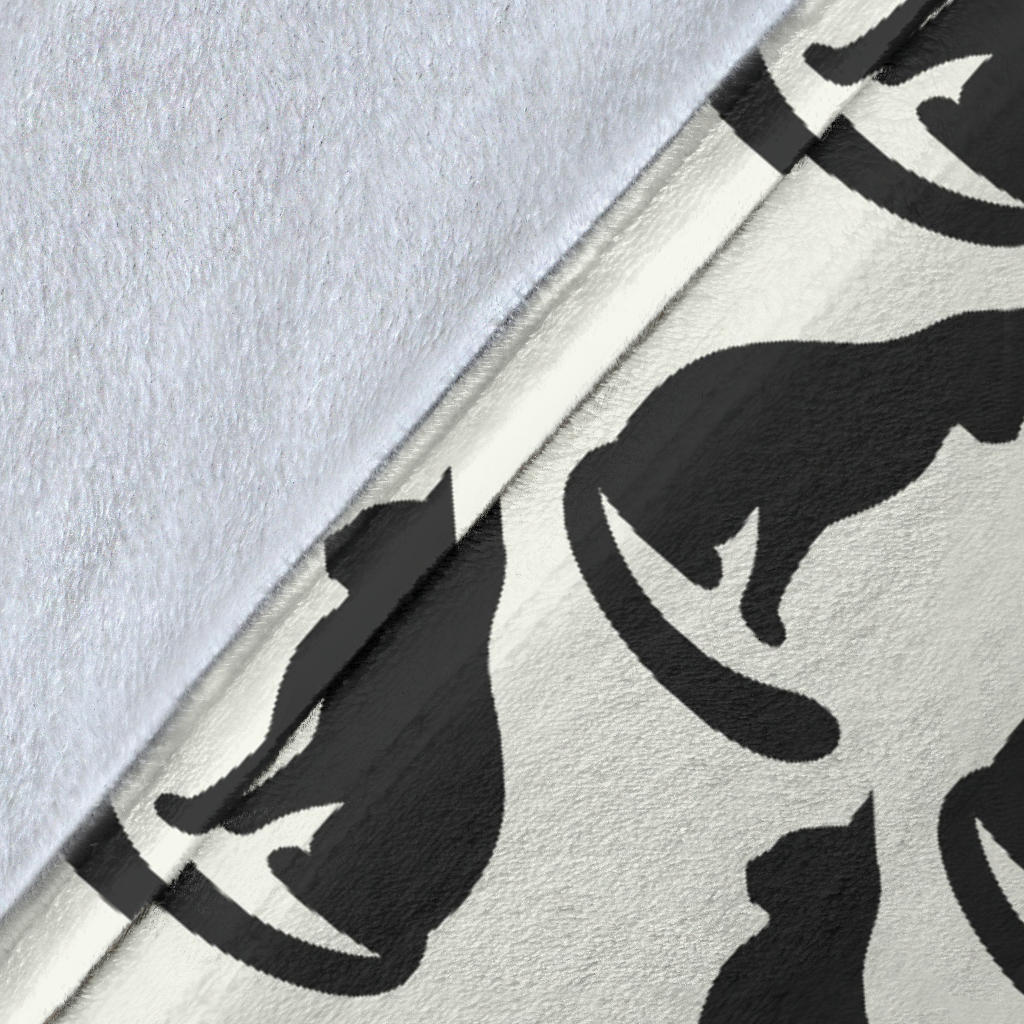 Black Cat Pattern Print Design 02 Premium Blanket