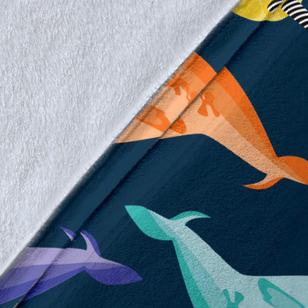 Narwhal Colorful Pattern Print Design 03 Premium Blanket