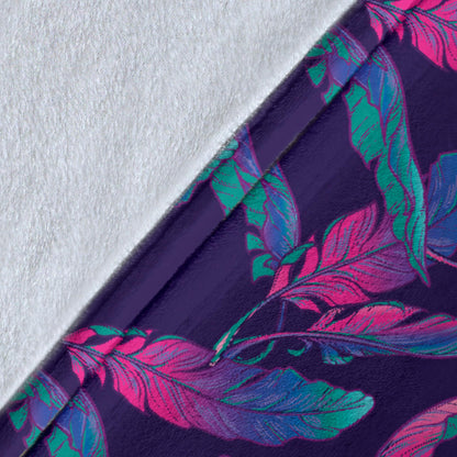 Banana Leaf Pattern Print Design 08 Premium Blanket