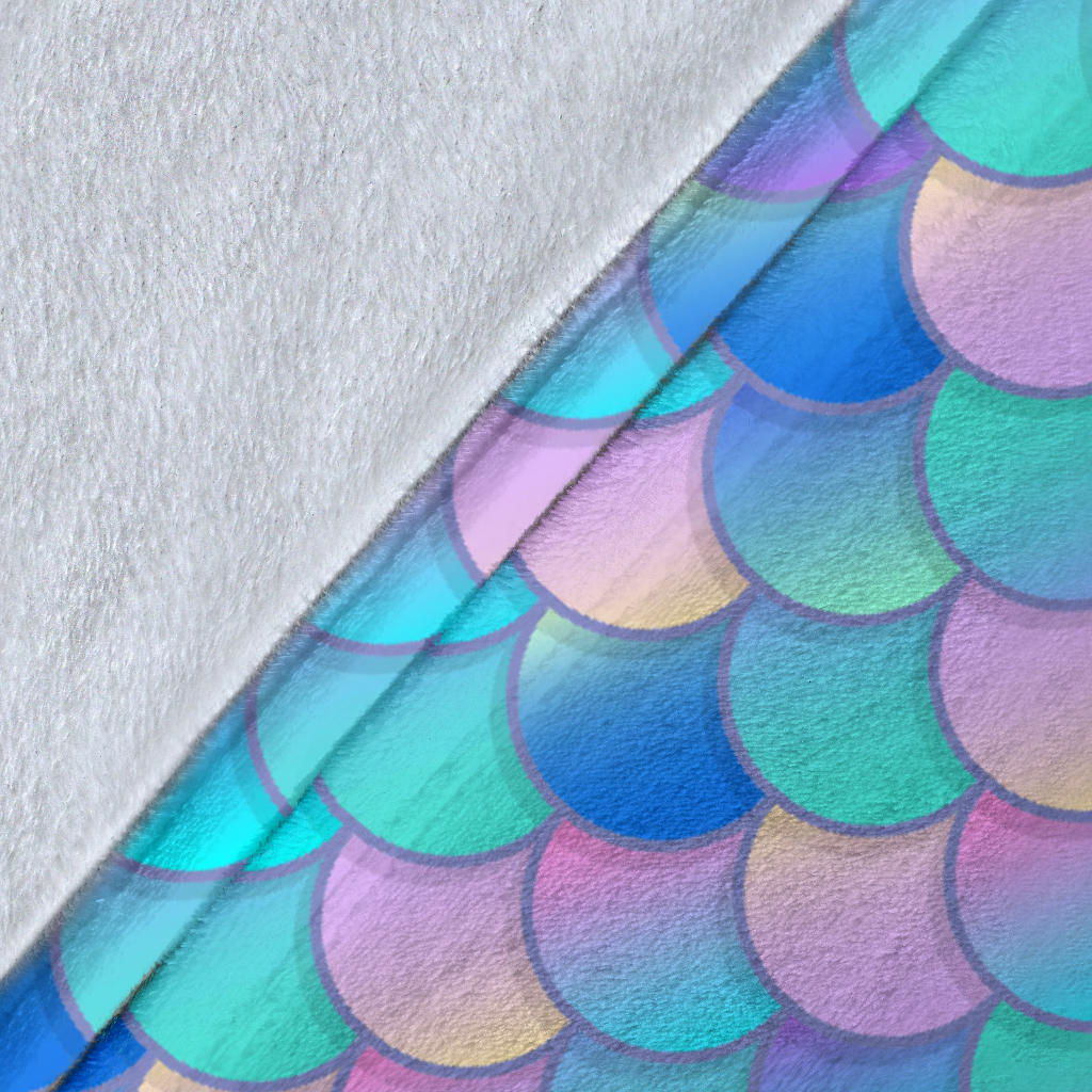 Mermaid Scales Pastel Pattern Print Design 07 Premium Blanket
