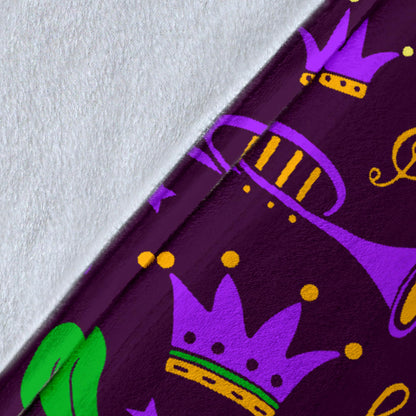 Mardi Gras Pattern Print Design 08 Premium Blanket