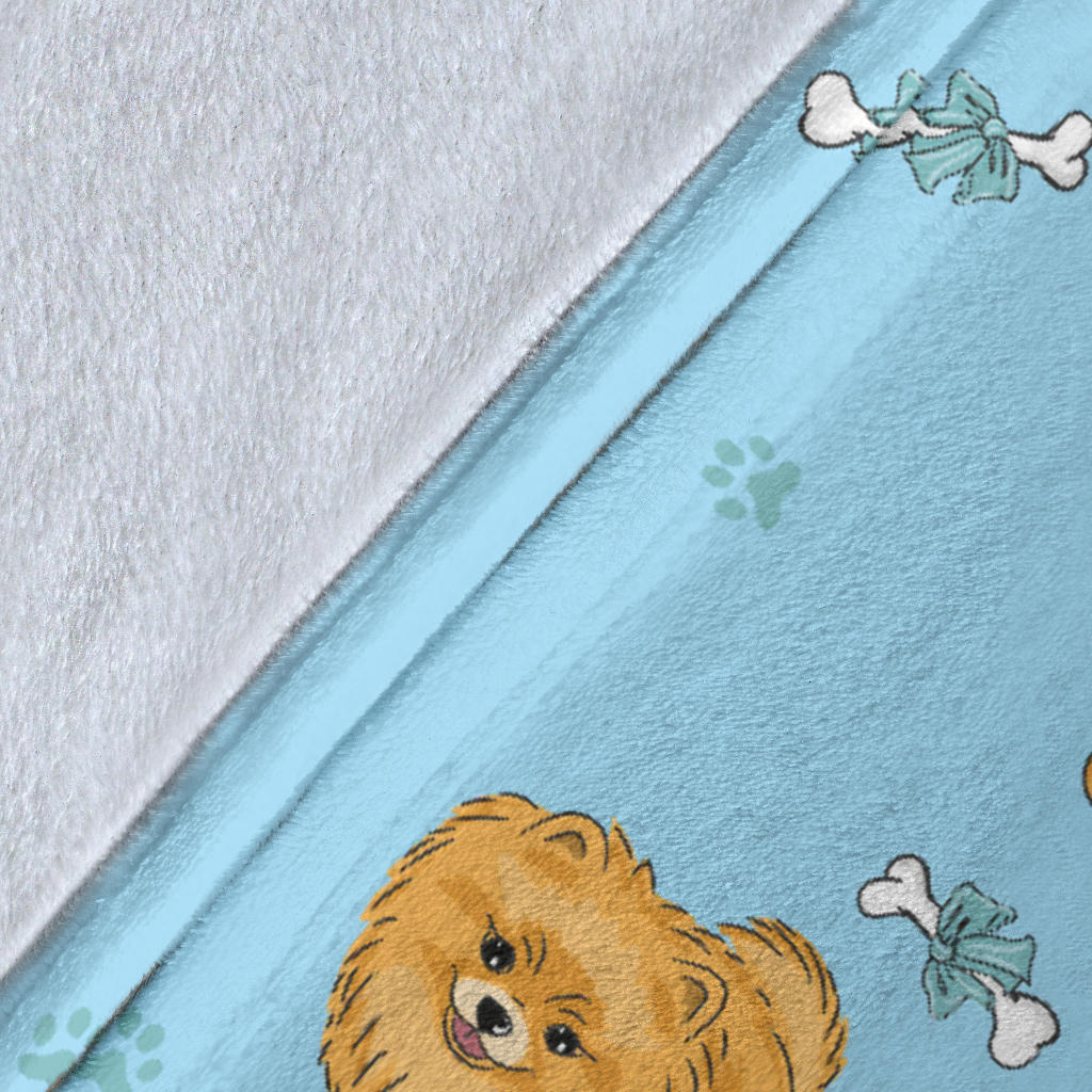 Pomeranians Pattern Print Design A03 Premium Blanket