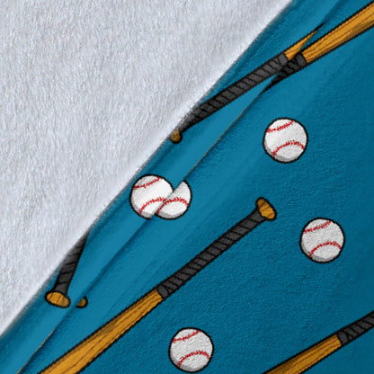 Baseball Pattern Print Design 01 Premium Blanket