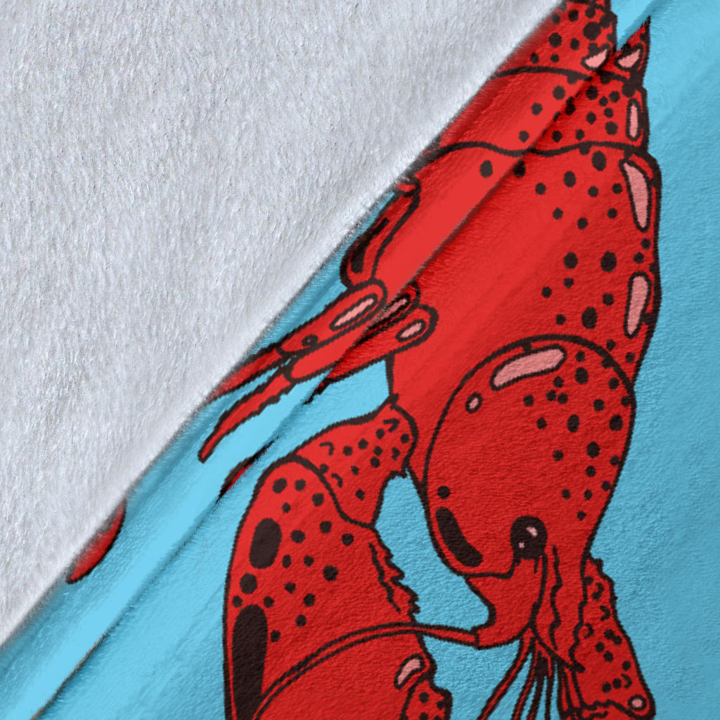 Lobster Red Pattern Print Design 03 Premium Blanket