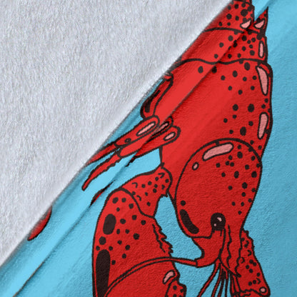 Lobster Red Pattern Print Design 03 Premium Blanket