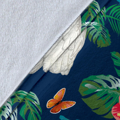 Cockatoo Tropical Pattern Print Design 02 Premium Blanket