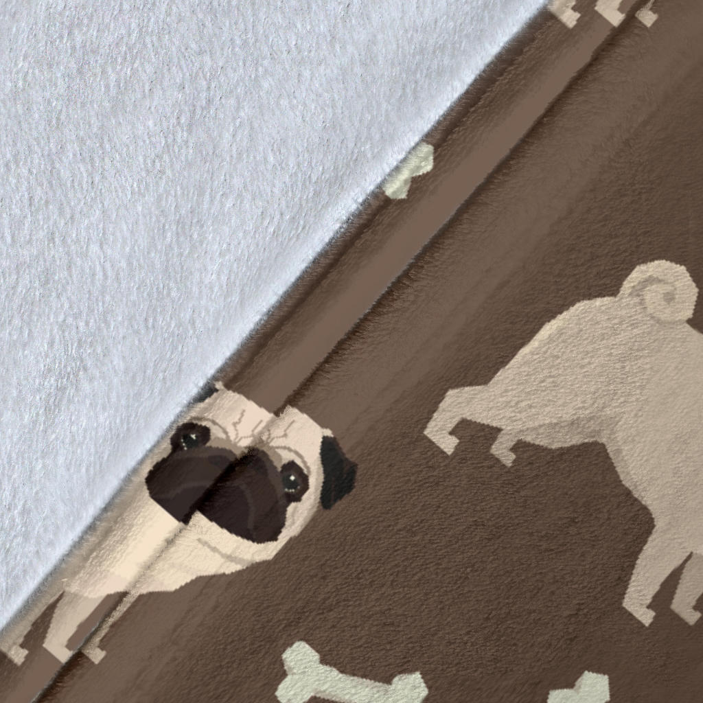 Pug Pattern Print Design A02 Premium Blanket