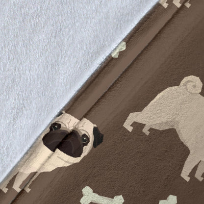 Pug Pattern Print Design A02 Premium Blanket