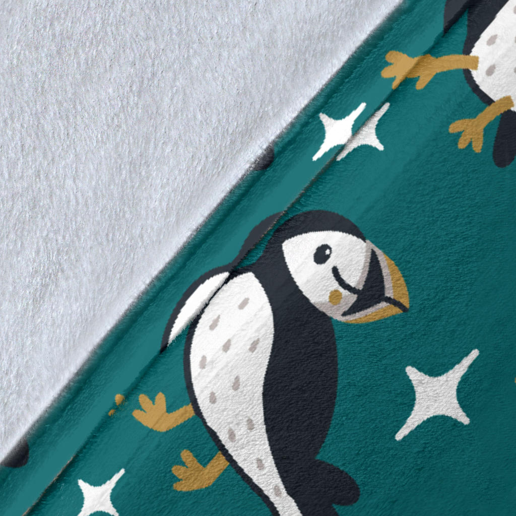 Puffin Pattern Print Design A05 Premium Blanket