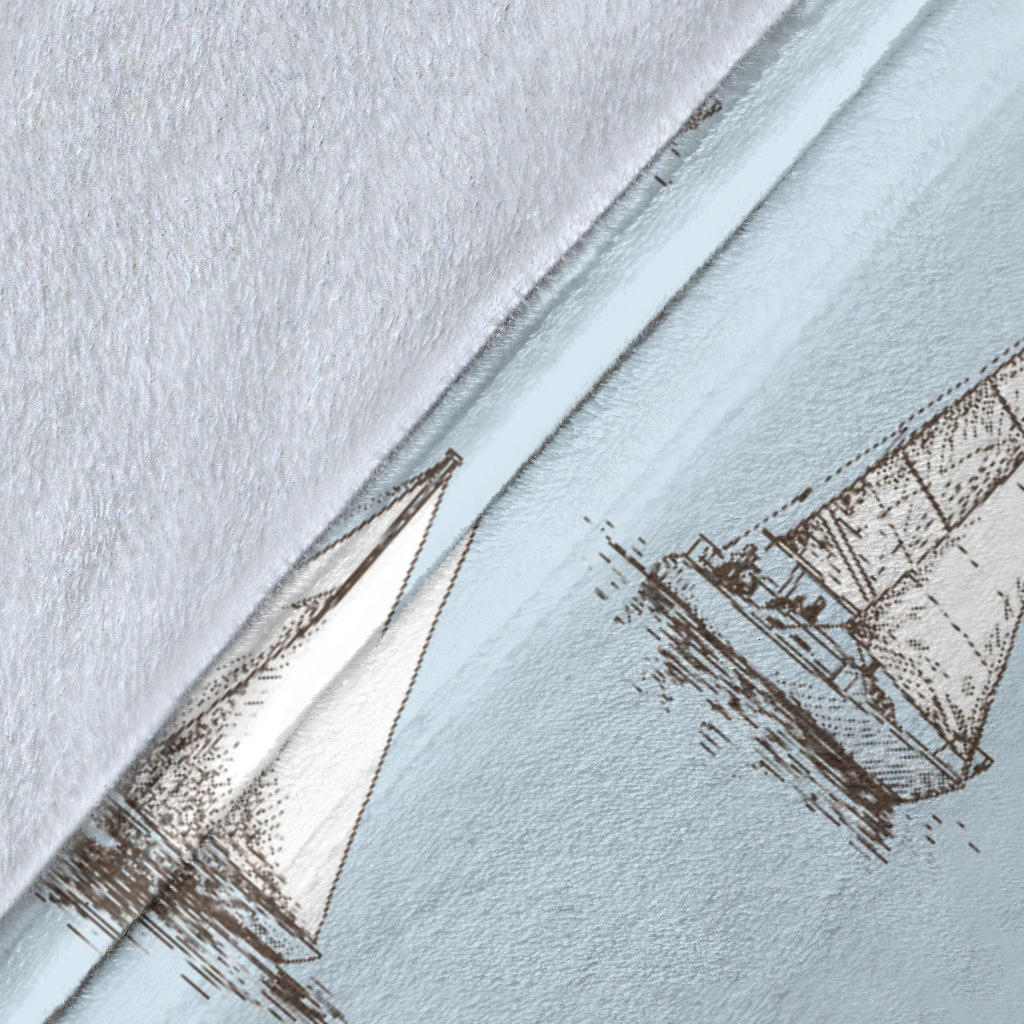 Sailing Ships Pattern Print Design A01 Premium Blanket