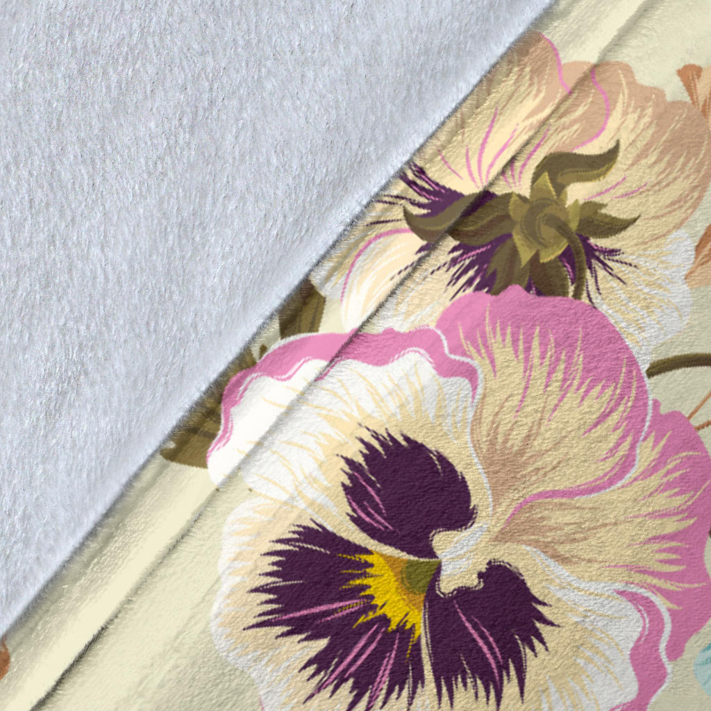 Pansy Pattern Print Design A02 Premium Blanket