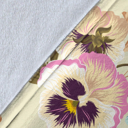 Pansy Pattern Print Design A02 Premium Blanket