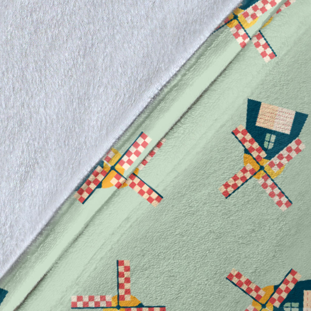 Windmill Pattern Print Design 02 Premium Blanket