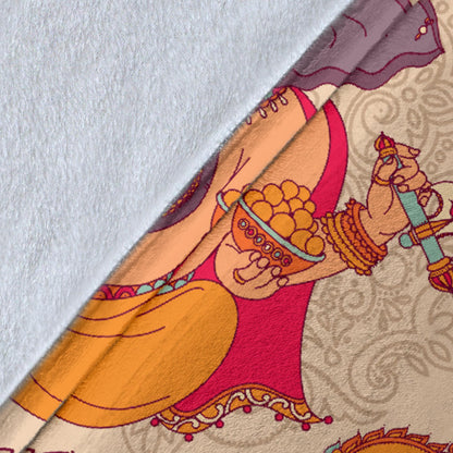Ganesha Indian Pattern Print Design 02 Premium Blanket