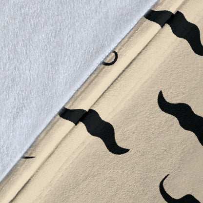 Mustache Pattern Print Design A03 Premium Blanket