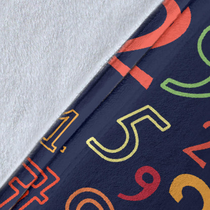 Number Pattern Print Design A01 Premium Blanket
