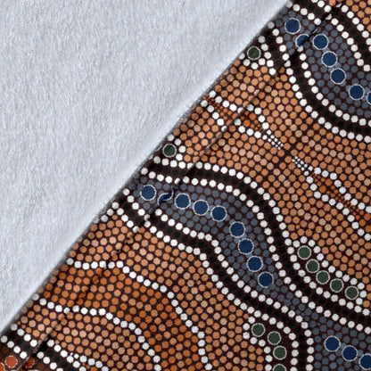 Aboriginal Pattern Print Design 01 Premium Blanket