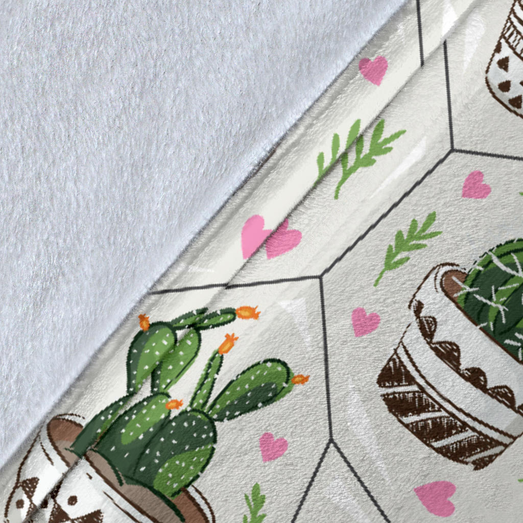 Cactus Pattern Print Design 04 Premium Blanket