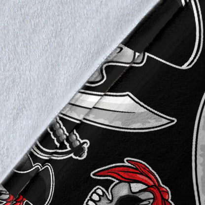 Pirate Pattern Print Design A05 Premium Blanket
