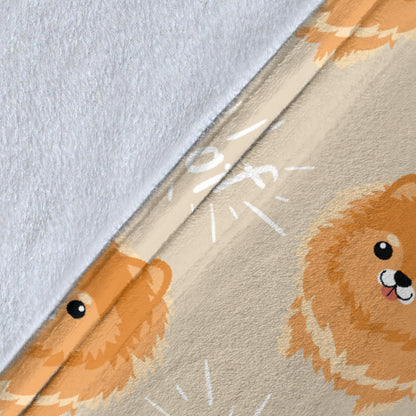 Pomeranians Pattern Print Design A04 Premium Blanket