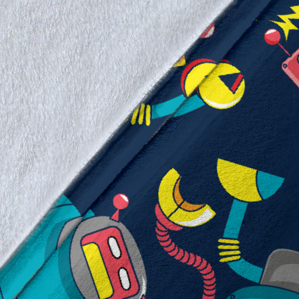 Robot Pattern Print Design A05 Premium Blanket