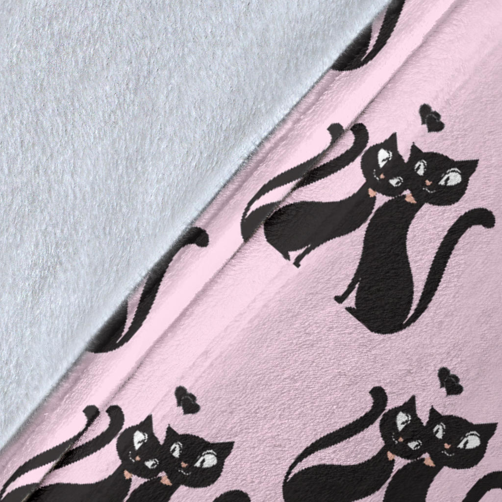 Black Cat Pattern Print Design 01 Premium Blanket