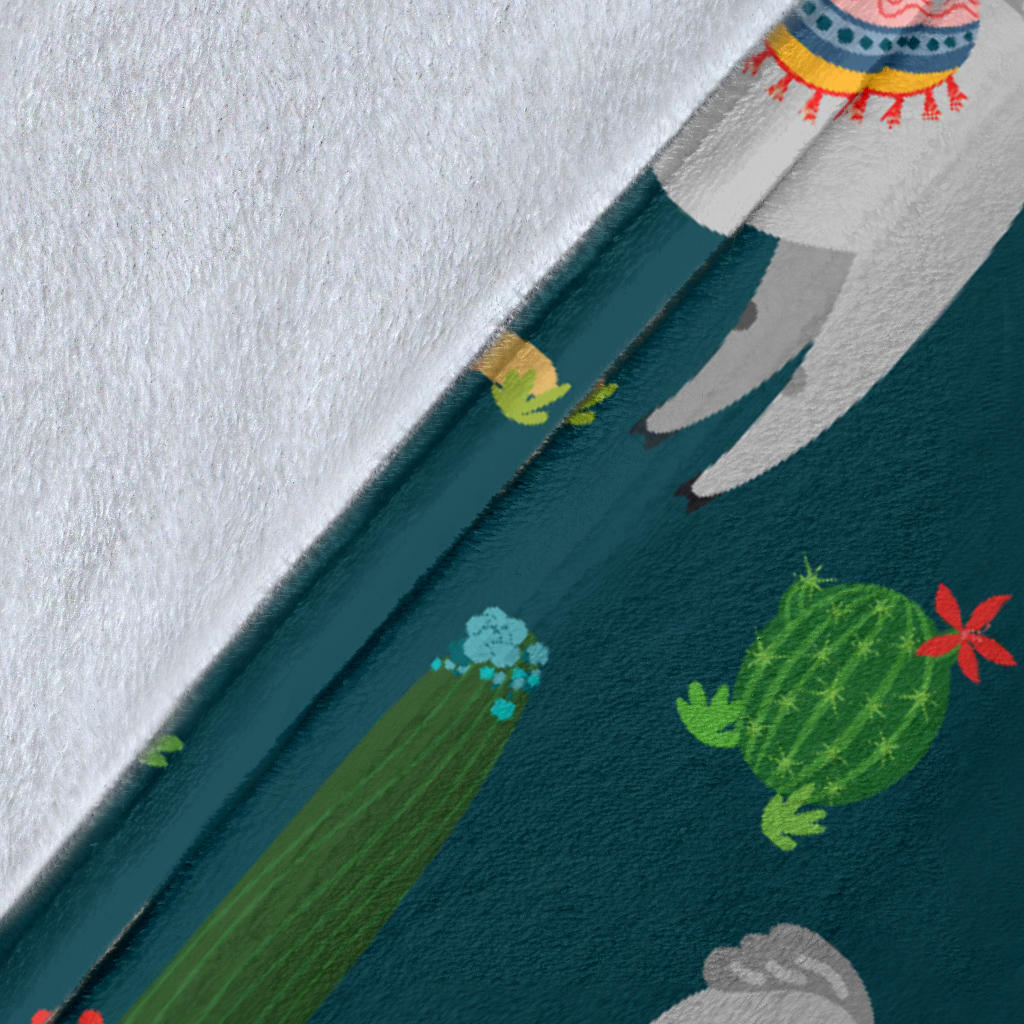 Llama Cactus Pattern Print Design 013 Premium Blanket