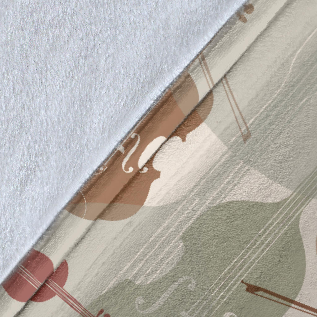 Violin Pattern Print Design 01 Premium Blanket