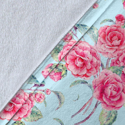 Camellia Pattern Print Design 01 Premium Blanket