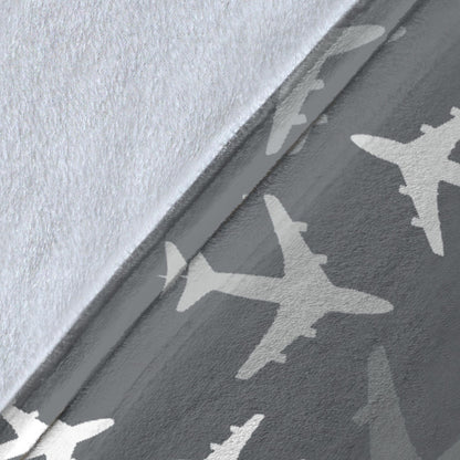 Airplane Pattern Print Design 02 Premium Blanket