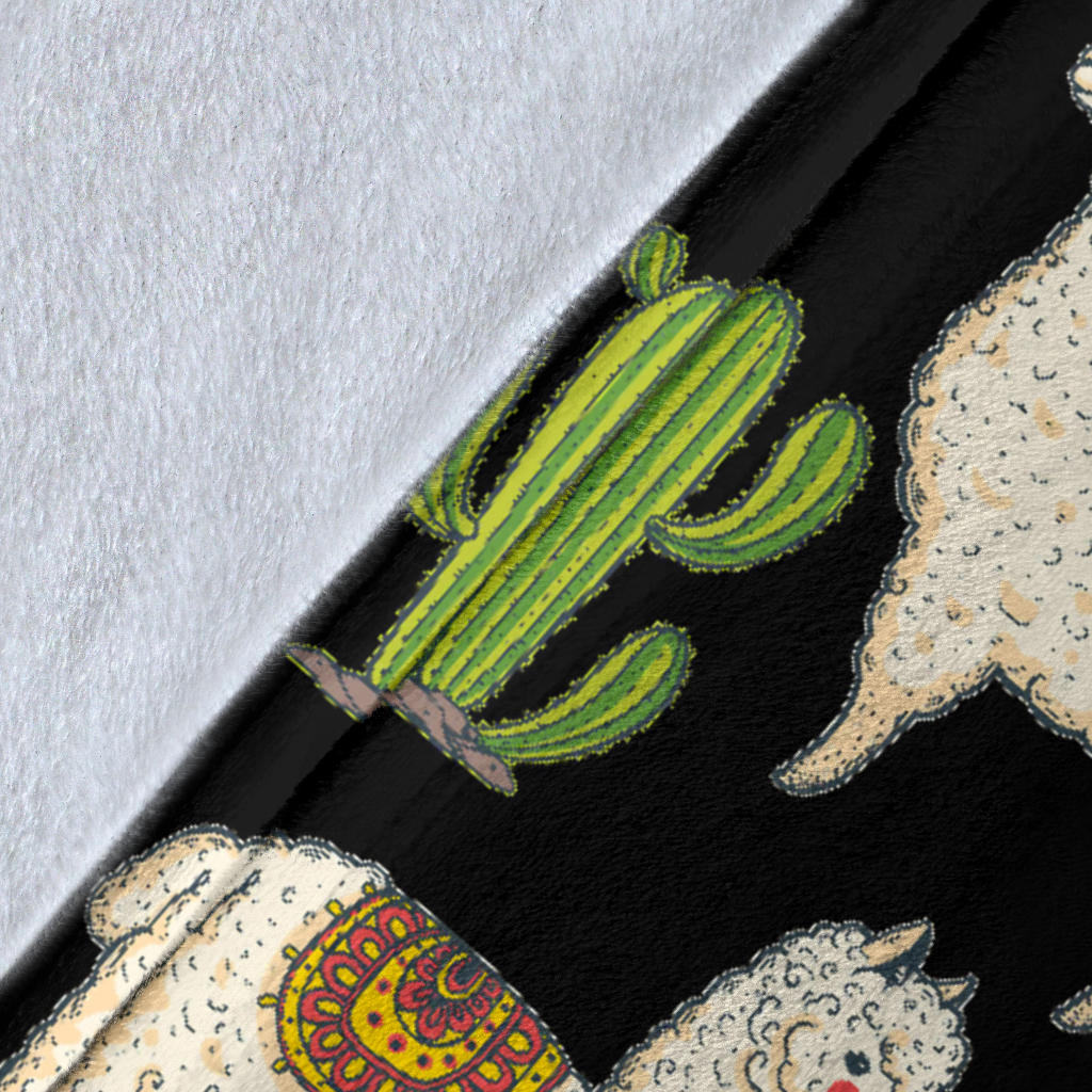 Alpaca Cactus Pattern Print Design 07 Premium Blanket