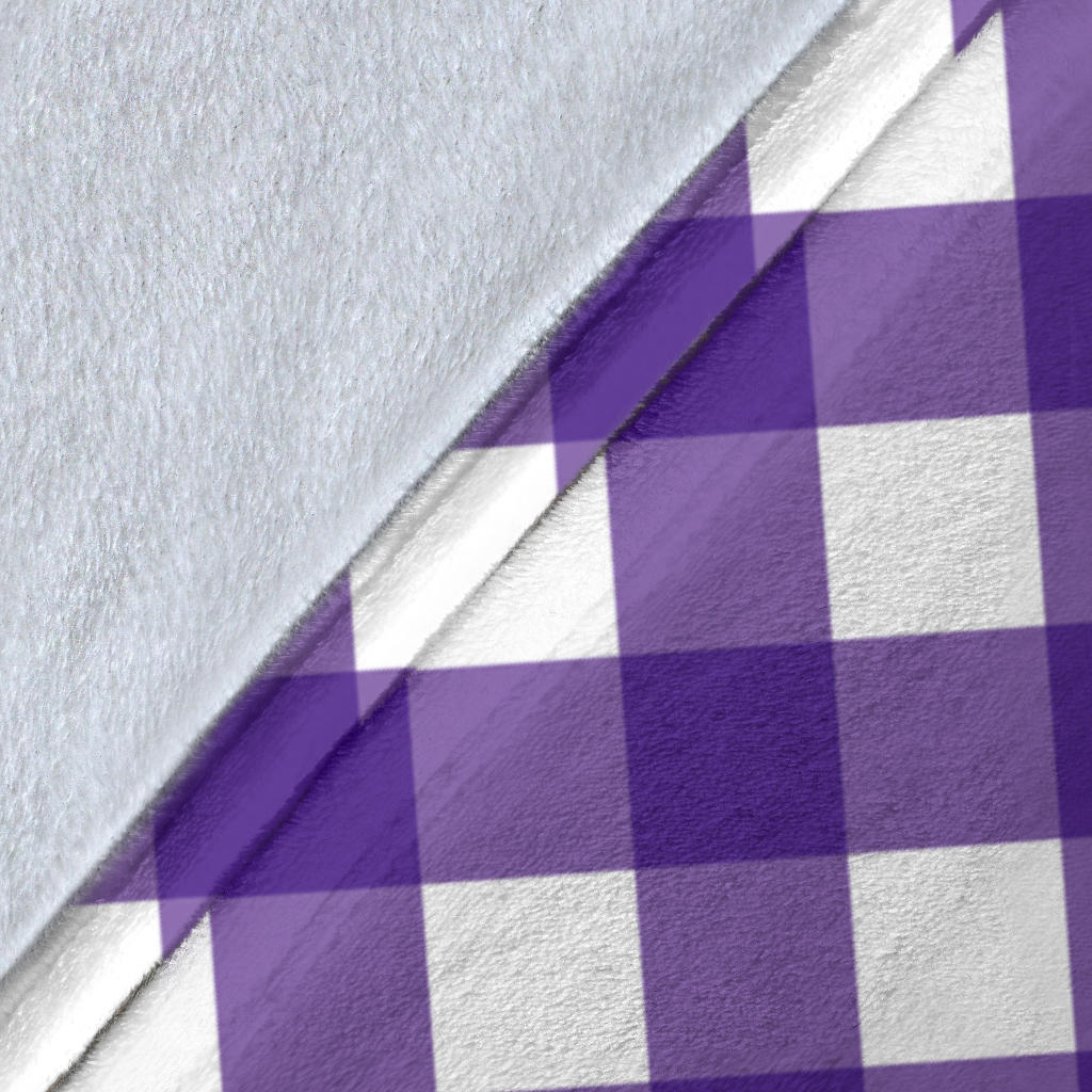 Gingham Purple Pattern Print Design 03 Premium Blanket