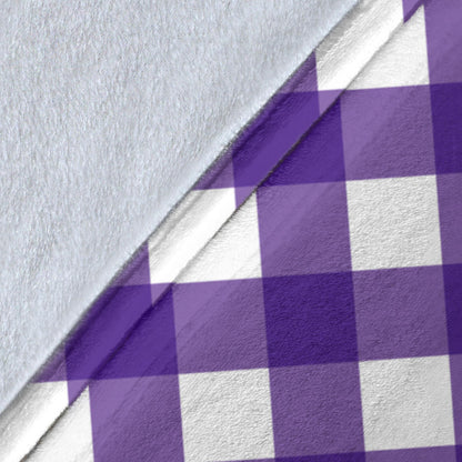 Gingham Purple Pattern Print Design 03 Premium Blanket