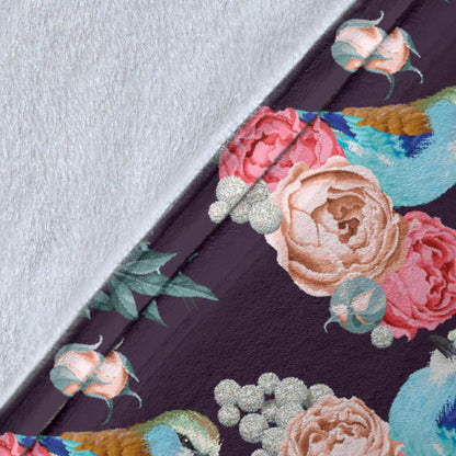 Bluebird Pattern Print Design 02 Premium Blanket