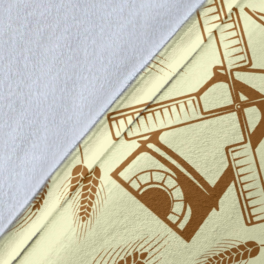 Agricultural Windmills Print Design 03 Premium Blanket