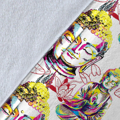 Buddha Pattern Print Design 06 Premium Blanket