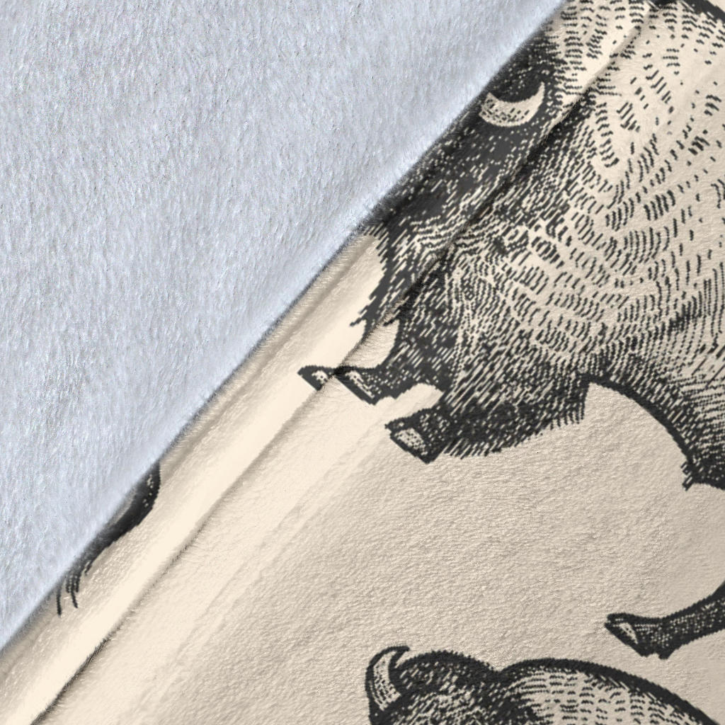 Bison Pattern Print Design 02 Premium Blanket