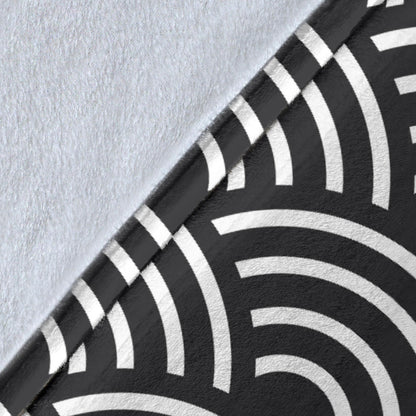 Scales Black White Pattern Print Design 03 Premium Blanket