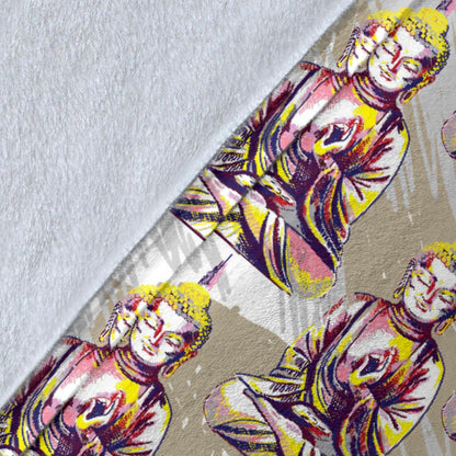 Buddha Pattern Print Design 07 Premium Blanket